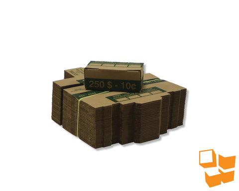 73010 - 10c Die-Cut Coin Boxes - 50/bundle; 48bdl/skid