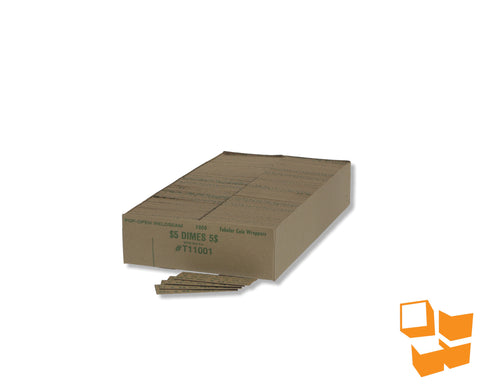 57010 - 10c Flat Tubular Coin Wrap - 1000/pk; 10pk/ctn