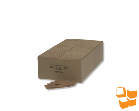 57070 - $2 Flat Tubular Coin Wrap - 1000/pk; 10pk/ctn